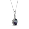 Thumbnail Image 2 of Oval-Cut Fluorite & White Lab-Created Sapphire Necklace Sterling Silver 18&quot;