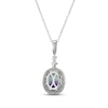 Thumbnail Image 3 of Oval-Cut Fluorite & White Lab-Created Sapphire Necklace Sterling Silver 18&quot;