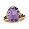 Thumbnail Image 1 of Le Vian Oval-cut Amethyst Ring 1/2 ct tw Diamonds 14K Strawberry Gold®