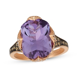 Le Vian Oval-cut Amethyst Ring 1/2 ct tw Diamonds 14K Strawberry Gold®