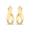 Thumbnail Image 2 of Wavy Flat Ribbon Hoop Earrings 14K Yellow Gold