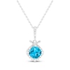 Thumbnail Image 1 of Cushion-Cut Swiss Blue Topaz & White Lab-Created Sapphire Necklace Sterling Silver 18&quot;