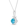 Thumbnail Image 2 of Cushion-Cut Swiss Blue Topaz & White Lab-Created Sapphire Necklace Sterling Silver 18&quot;