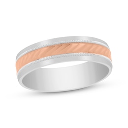 Men's Wedding Band 10K Two-Tone Gold 6mm