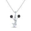 Thumbnail Image 2 of Cheerleader Necklace with Black & White Diamond Accents Sterling Silver 18&quot;