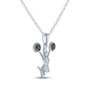 Thumbnail Image 3 of Cheerleader Necklace with Black & White Diamond Accents Sterling Silver 18&quot;