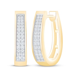 Diamond Hoop Earrings 1/5 ct tw 10K Yellow Gold