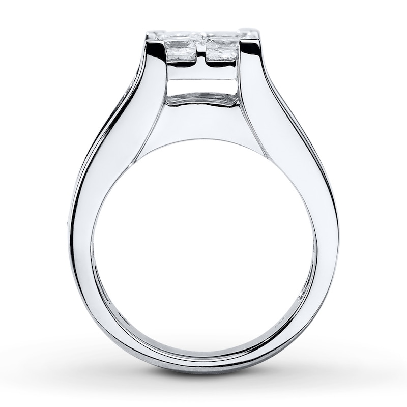 Main Image 2 of Diamond Engagement Ring 2-3/4 ct tw Princess-cut 14K White Gold