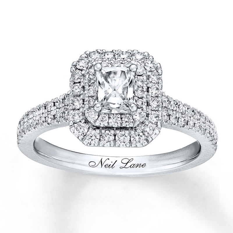 Main Image 1 of Neil Lane Radiant-cut Diamond Engagement Ring 7/8 ct tw 14K White Gold