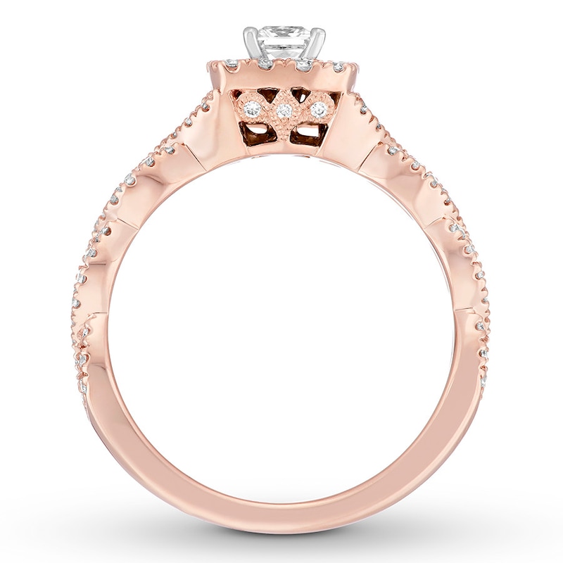 Neil Lane Engagement Ring 5/8 ct tw Princess-cut 14K Rose Gold