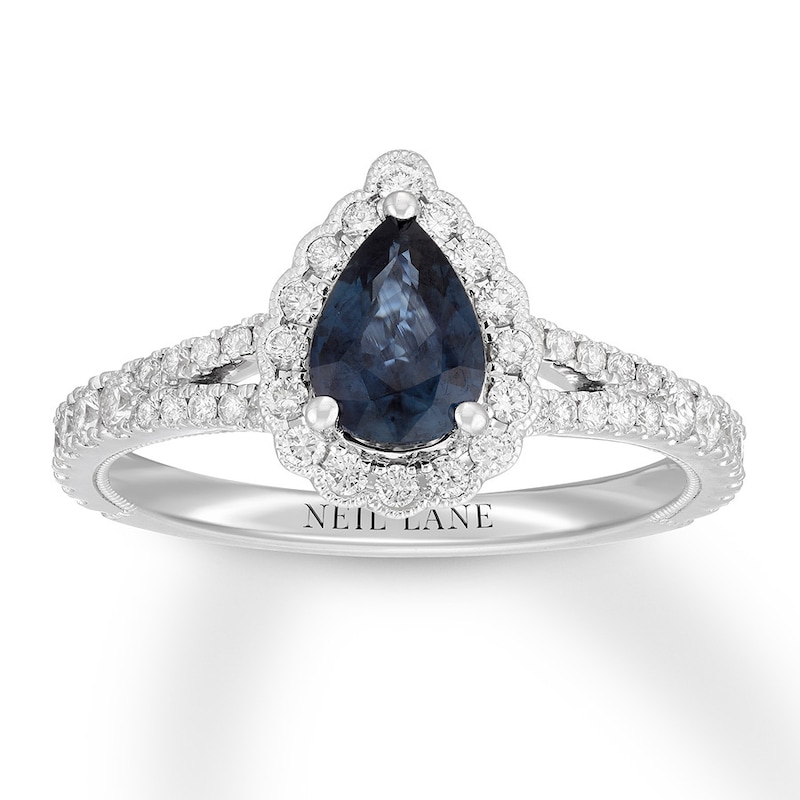 Main Image 1 of Neil Lane Sapphire Engagement Ring 1/2 ct tw Diamonds 14K White Gold