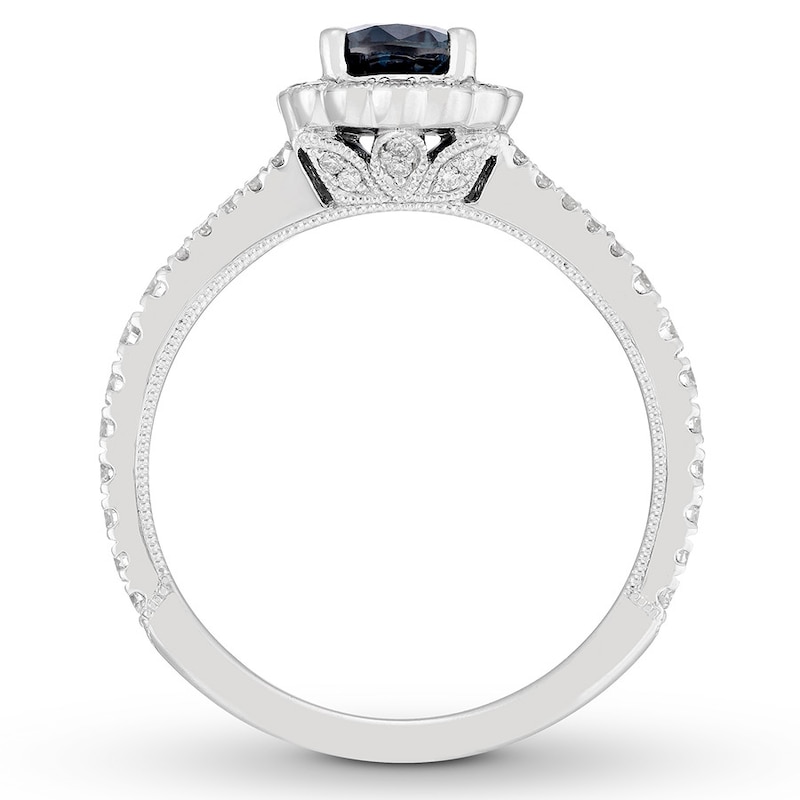 Main Image 2 of Neil Lane Sapphire Engagement Ring 1/2 ct tw Diamonds 14K White Gold