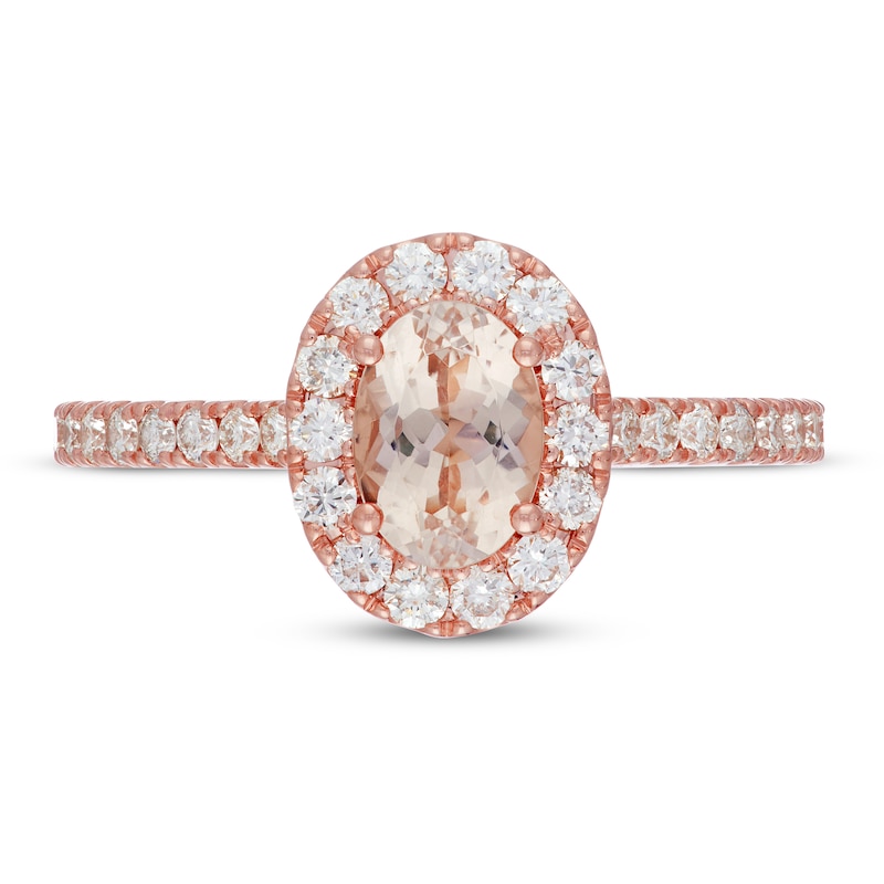 Main Image 3 of Neil Lane Morganite Engagement Ring 1/2 ct tw Diamonds 14K Rose Gold