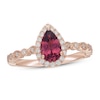 Thumbnail Image 1 of Neil Lane Garnet Engagement Ring 1/4 ct tw Pear & Round-cut 14K Rose Gold