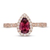 Thumbnail Image 3 of Neil Lane Garnet Engagement Ring 1/4 ct tw Pear & Round-cut 14K Rose Gold