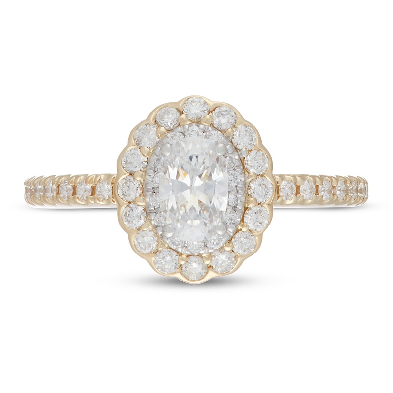 Main Image 3 of Neil Lane Diamond Engagement Ring 7/8 ct tw Oval/Round 14K Two-Tone Gold