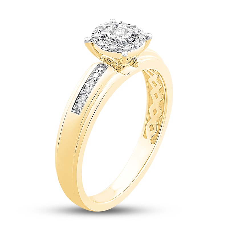Diamond Engagement Ring 1/10 ct tw Round-cut 10K Yellow Gold | Kay Outlet