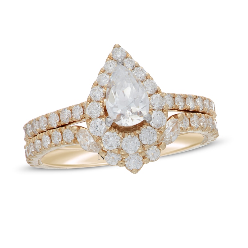 Main Image 1 of Neil Lane Diamond Bridal Set 1-3/8 ct tw Pear, Round & Marquise-Cut 14K Yellow Gold