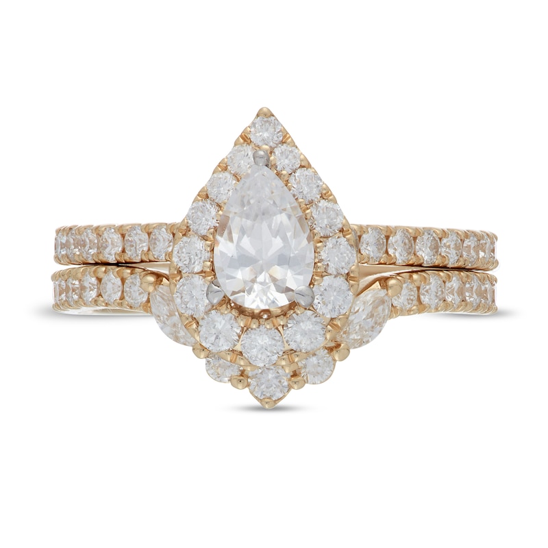 Main Image 3 of Neil Lane Diamond Bridal Set 1-3/8 ct tw Pear, Round & Marquise-Cut 14K Yellow Gold