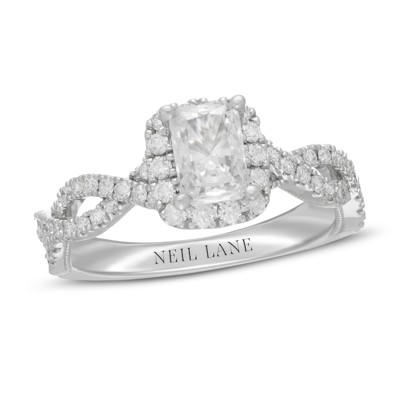 Main Image 1 of Neil Lane Diamond Engagement Ring 1-1/4 ct tw Radiant & Round 14K White Gold