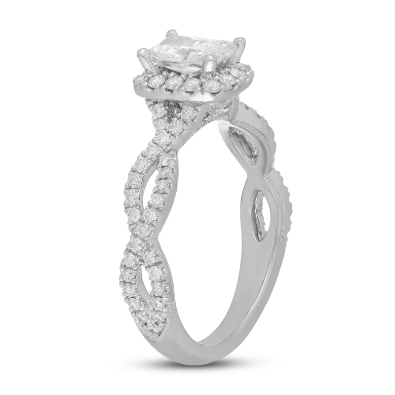 Main Image 2 of Neil Lane Diamond Engagement Ring 1-1/4 ct tw Radiant & Round 14K White Gold