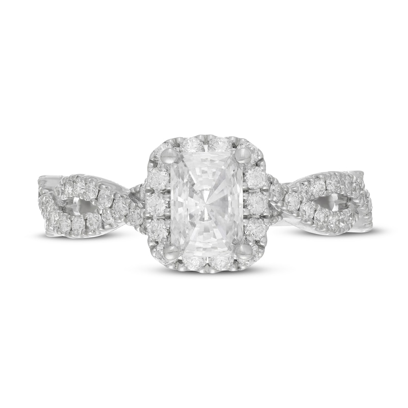 Main Image 3 of Neil Lane Diamond Engagement Ring 1-1/4 ct tw Radiant & Round 14K White Gold