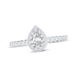 Adore Diamond Engagement Ring 5/8 ct tw Pear/Round 14K White Gold