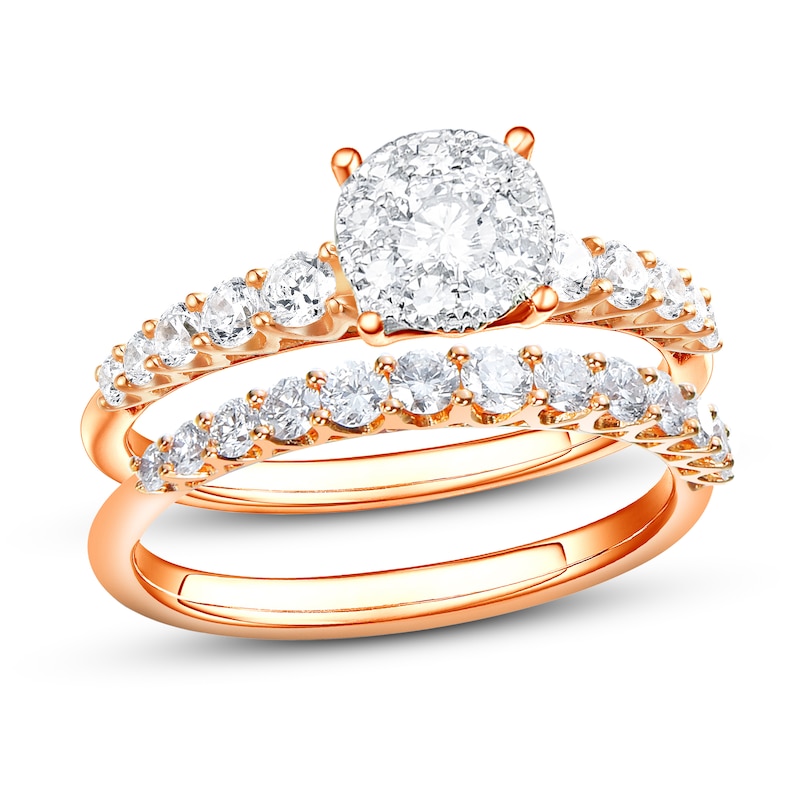 Diamond Bridal Set 1 ct tw Round-Cut 14K Rose Gold | Kay Outlet