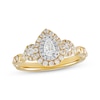 Thumbnail Image 1 of Diamond Engagement Ring 3/4 ct tw Pear/Round 14K Yellow Gold