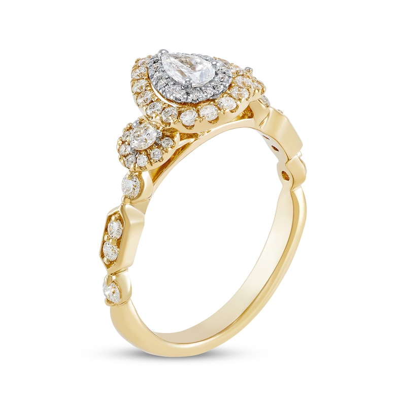 Main Image 2 of Diamond Engagement Ring 3/4 ct tw Pear/Round 14K Yellow Gold