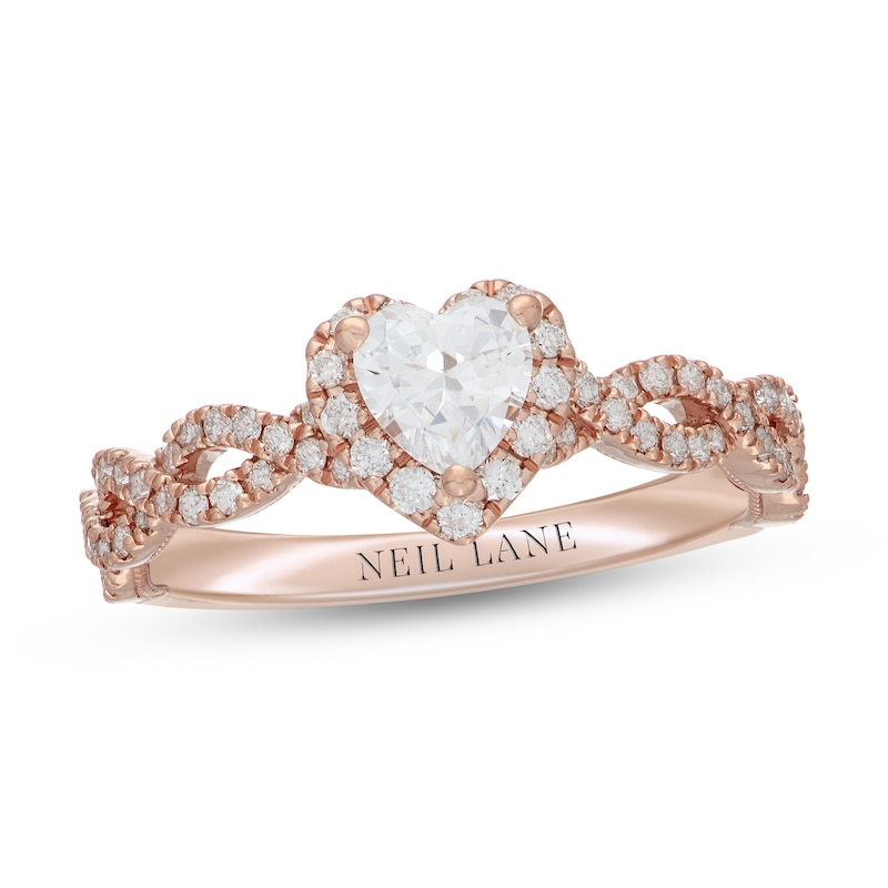 Main Image 1 of Neil Lane Diamond Engagement Ring 7/8 ct tw Heart & Round-Cut 14K Rose Gold