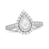 Thumbnail Image 1 of Neil Lane White & Black Diamond Engagement Ring 1-1/4 ct tw Pear & Round-cut 14K White Gold