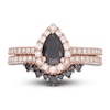 Thumbnail Image 4 of Neil Lane Black & White Pear Shaped Diamond Bridal Set 1-1/2 ct tw 14K Rose Gold