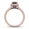 Thumbnail Image 4 of Neil Lane Black & White Diamond Engagement Ring 1-3/8 ct tw Princess & Round-cut 14K Rose Gold