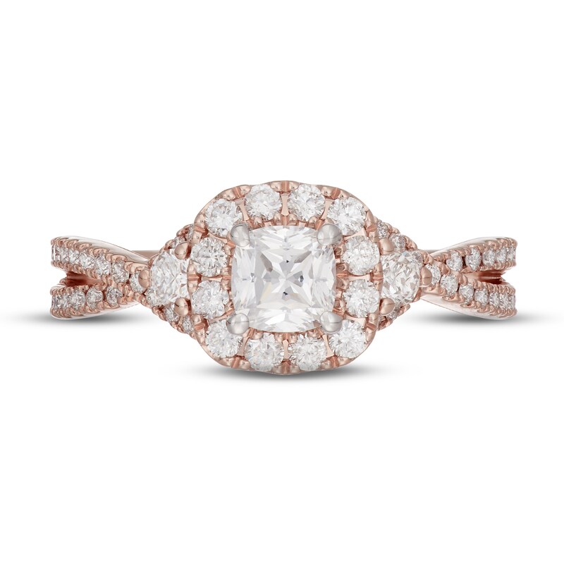 Main Image 3 of Neil Lane Diamond Engagement Ring 1-1/8 ct tw Cushion & Round-cut 14K Rose Gold