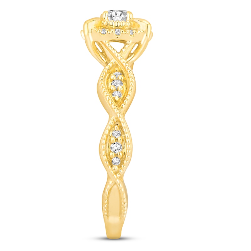 Diamond Engagement Ring 1/3 ct tw Round-cut 14K Yellow Gold
