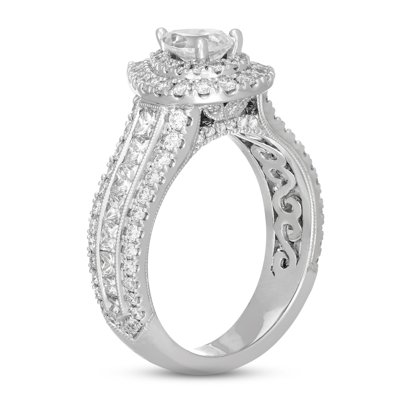 Main Image 2 of Neil Lane Diamond Engagement Ring 2-3/8 ct tw Pear, Round & Princess-cut 14K White Gold