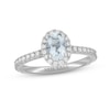 Thumbnail Image 1 of Neil Lane Aquamarine & Diamond Engagement Ring 1/2 ct tw Round-cut 14K White Gold