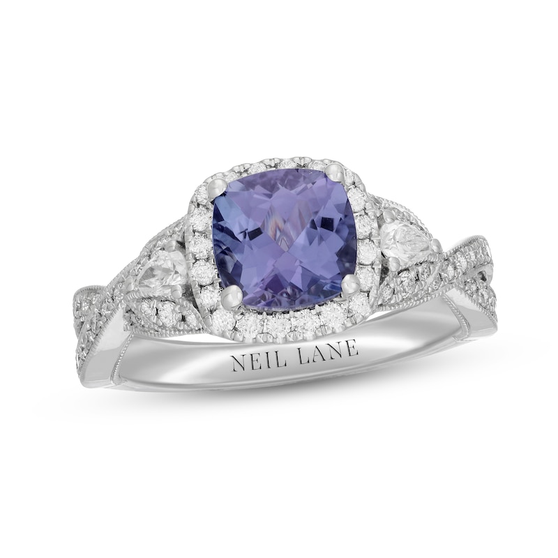 Main Image 1 of Neil Lane Tanzanite & Diamond Engagement Ring 5/8 ct tw Pear & Round-cut 14K White Gold