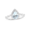 Thumbnail Image 1 of Aquamarine & Diamond Engagement Ring 1/6 ct tw Pear & Round-cut 14K White Gold