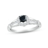 Thumbnail Image 1 of Black & White Diamond Engagement Ring 5/8 ct tw Round-cut 10K White Gold