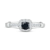 Thumbnail Image 2 of Black & White Diamond Engagement Ring 5/8 ct tw Round-cut 10K White Gold