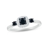 Thumbnail Image 1 of Black & White Diamond Engagement Ring 1/3 ct tw Round-cut 10K White Gold