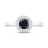 Thumbnail Image 1 of Black & White Diamond Engagement Ring 5/8 ct tw Round-cut 10K White Gold
