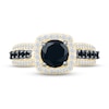 Thumbnail Image 2 of Black & White Diamond Engagement Ring 1-3/4 ct tw Round-cut 10K Yellow Gold