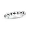 Thumbnail Image 1 of Black Diamond Wedding Band 1/15 ct tw Round-cut 10K White Gold