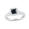 Thumbnail Image 1 of Black & White Diamond Engagement Ring 7/8 ct tw Round-cut 10K White Gold