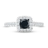 Thumbnail Image 2 of Black & White Diamond Engagement Ring 7/8 ct tw Round-cut 10K White Gold