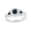 Thumbnail Image 1 of Black & White Diamond Engagement Ring 5/8 ct tw Round-cut 10K White Gold