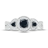 Thumbnail Image 2 of Black & White Diamond Engagement Ring 5/8 ct tw Round-cut 10K White Gold